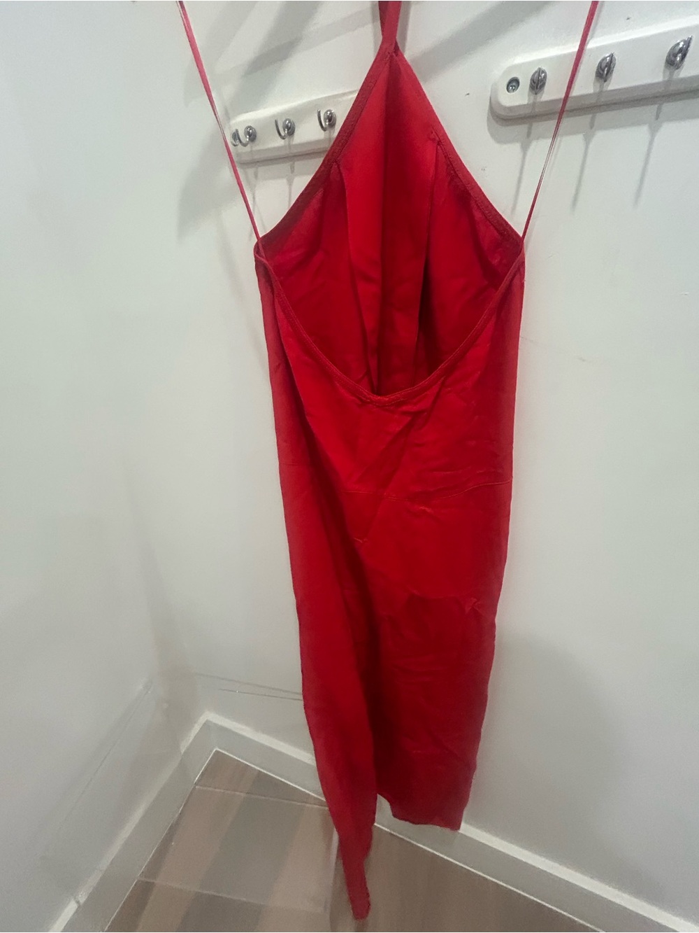Massimo Dutti Red Strapless Slip Dress